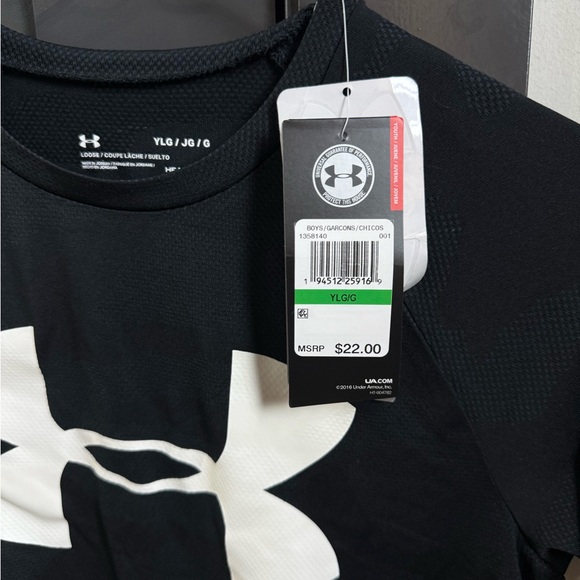 Under Armour Heatgear Loose Short Sleeve Shirt Youth Large Black - Picture 2 of 8